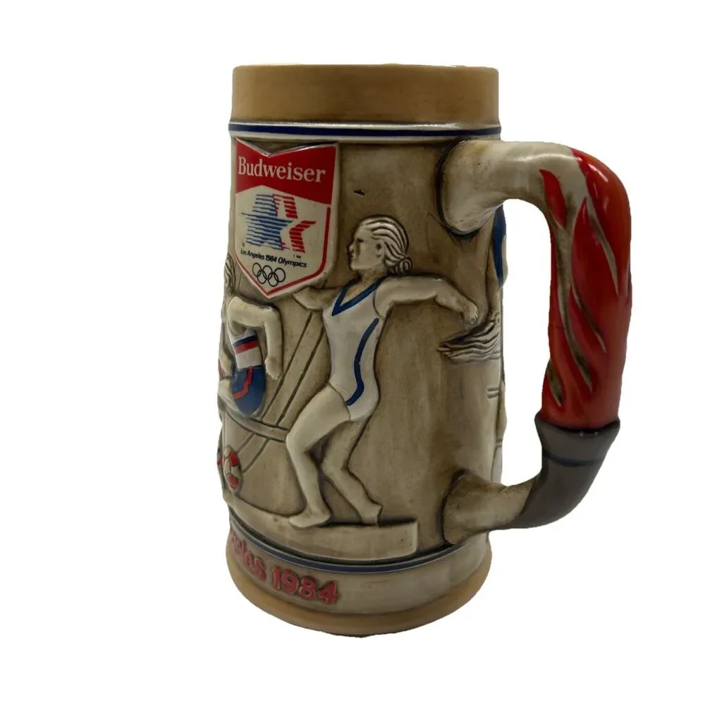 Vintage LA‎ Budweiser Olympic Beer Stein/Mug 1984 Los Angeles Olympics Ceramarte